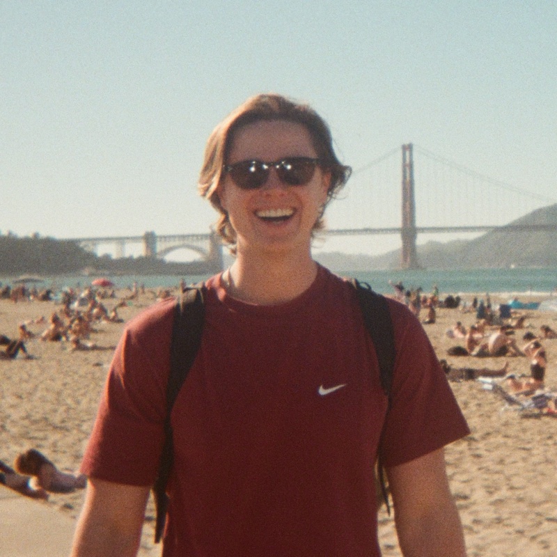 Ryan at Crissy Field with the Golden Gate Bridge behind him